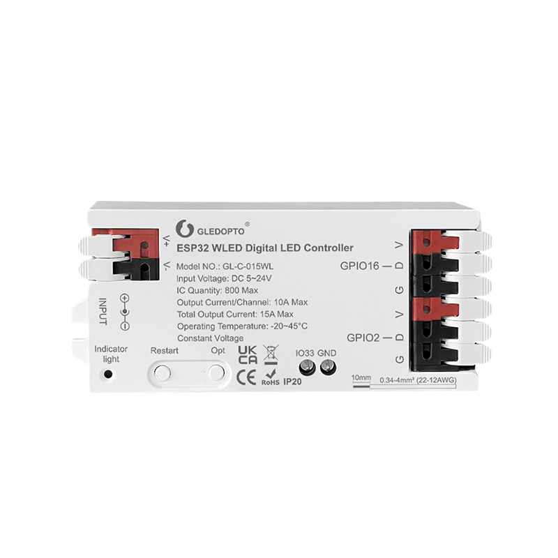 Wifi ESP32 WLED Controller to Control RGB and RGBW Pixel LED Tape